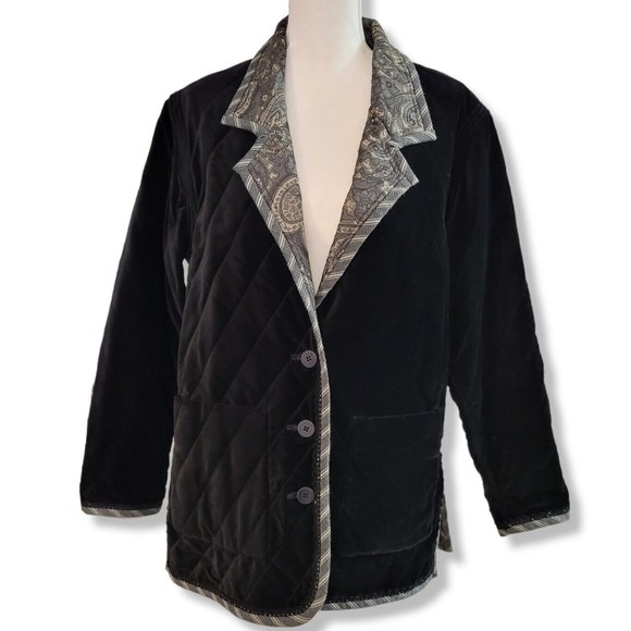 Koos of Course! Patterned Jacquard Quilted Reversible Jacket Womens Sz Small - Picture 2 of 16
